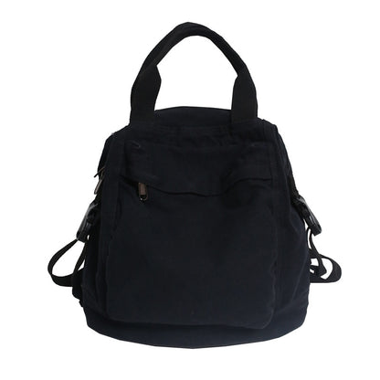 School Bag Student Shoulders Large Capacity Khaki Backpack Fashion Canvas Backpacks Female College Teen Computer Bag Mochila