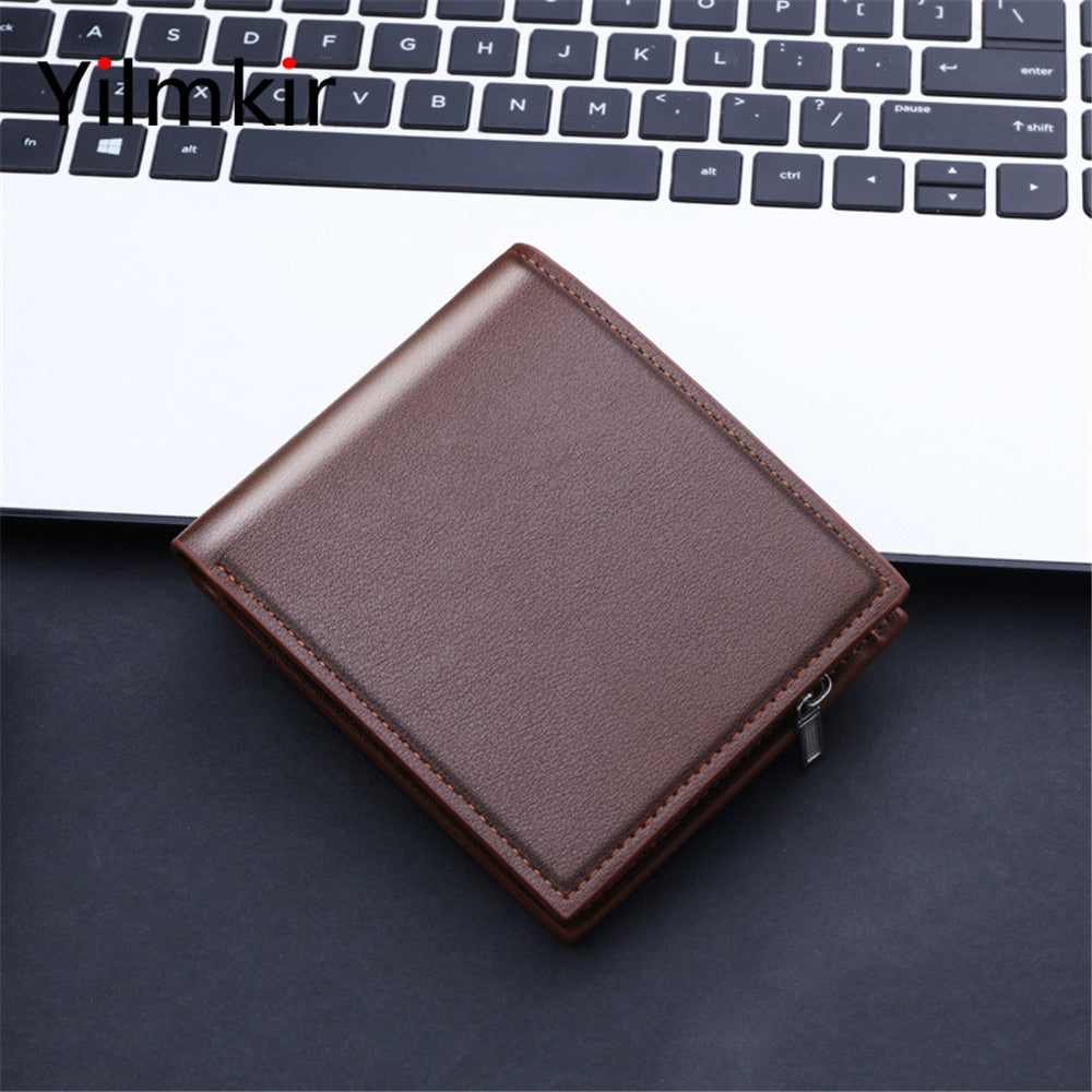 Fashion Casual Short Men Wallet Casual Travel Portable Male Credit Card Holder Coin Purse Lightweight PU Popular Simple Wallets