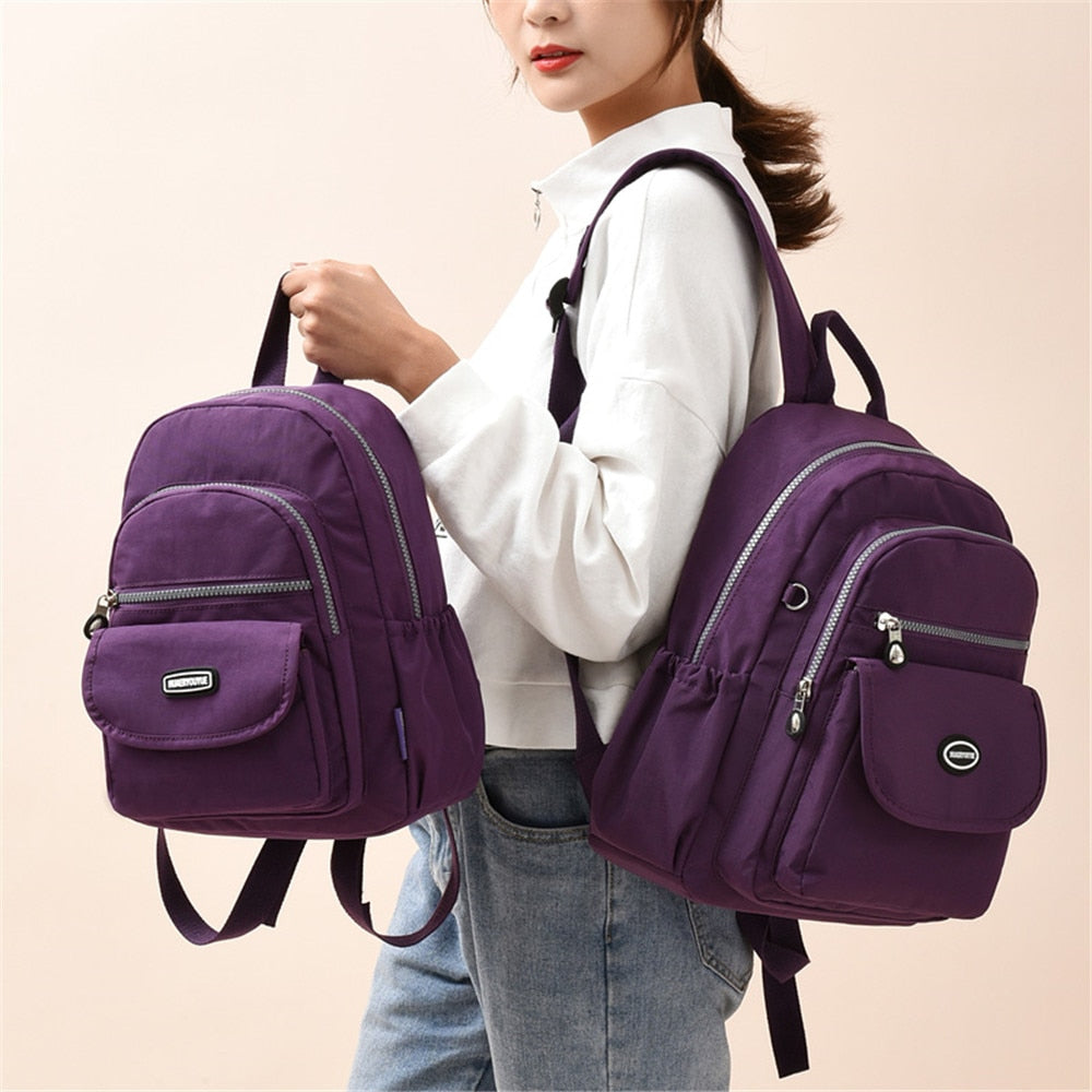 Fashion Women Backpack Waterproof School Backpacks for Teenagers Girls Nylon Cloth Shoulder Bag Ladies Travel Bookbag Mochilas