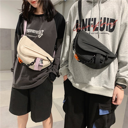 MJ Fashion Nylon Crossbody Bag Unisex Shoulder Handbag Versatile Chain Messenger Bags High Capacity New Chest Packs