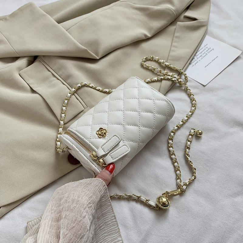с доставкой Luxury Quilted PU Leather Crossbody Bags Women Cute Shoulder Tote Female Lady Elegant Branded Chain Purses
