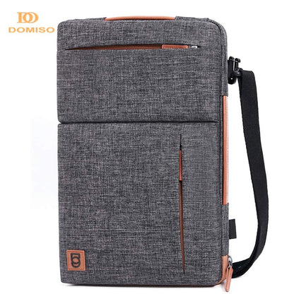 DOMISO Multi-use Strap Laptop Sleeve Bag With Handle For 10&quot; 13&quot; 14&quot; 15.6&quot; 17&quot; Inch Laptop Shockproof Computer Notebook Bag,Grey