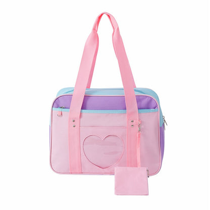 Japanese Preppy Style JK Pink Uniform Shoulder School Bags For Women Girls Canvas Large Capacity Casual Luggage Handbags Totes