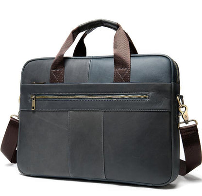 Genuine Leather business briefcase single shoulder crossbody bags men&#39;s bag simple large-capacity portable briefcase