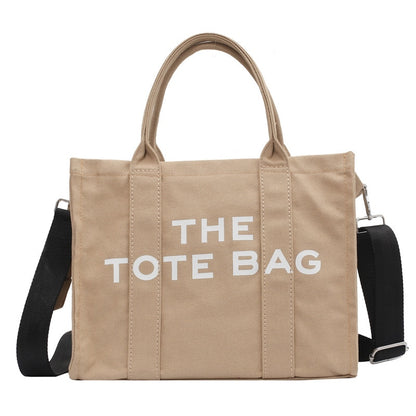 Large Capacity Canvas Tote Women Shoulder Bag Letter Printed Crossbody Bags for Women Casual Cloth Women Handbag Big Shopper Bag