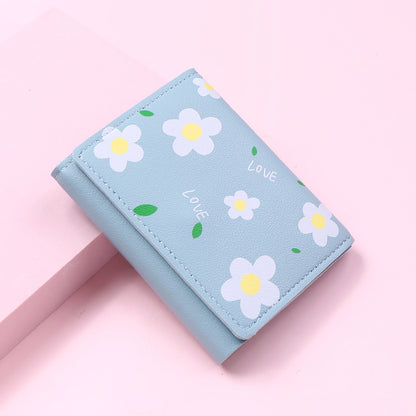 1PC Women Cute Flower Wallet Small Hasp Girl Wallet Brand Designed PU Leather Women Coin Purse Female Card Holder Wallet