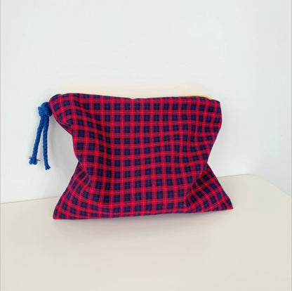 Women Plaid Makeup Bag Fashion Cotton Zipper Pouch Multipurpose for Women Travel Bath Cosmetic Bags Organizer Toiletry Wash Bag