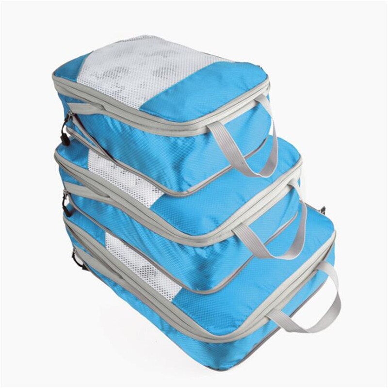 3/4/6pcs/set Compression Packing Cubes Travel Storage Bag Luggage Suitcase Organizer Set Foldable Waterproof Nylon Material