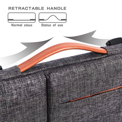 DOMISO Multi-use Strap Laptop Sleeve Bag With Handle For 10&quot; 13&quot; 14&quot; 15.6&quot; 17&quot; Inch Laptop Shockproof Computer Notebook Bag,Grey