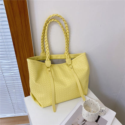 Knitting Shoulder Bags for Women Solid Black Totes Classic Elegant Package Luxurious Casual Handbags New Women Bags