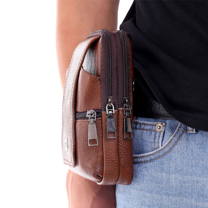 Men&#39;s messenger bag retro leather shoulder bag men&#39;s small messenger bag leather bag mobile phone bag casual business waist bag