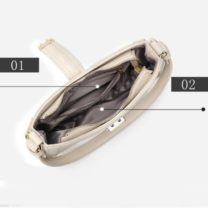 Coolcept Casual PU Leather Sling Handbag Purse Women Elegant Chain Shoulder Crossbody Bag Popular Simple Female Daily Bag