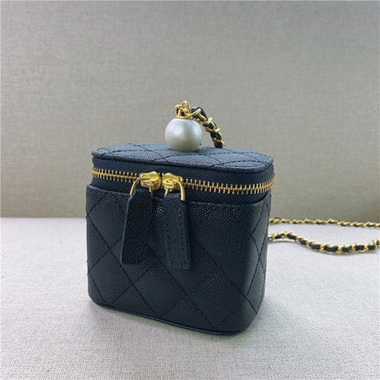 Luxury Designer Real Leather Handbags Chain Shoulder Bags Brand Crossbody Beading Bags Mini Box Bag Purses and Handbags