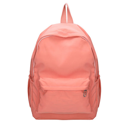 Daily Large Capacity Travel School Backpacks Ladies Pure Color Shoulder Knapsacks Nylon Zipper Shopping Rucksacks