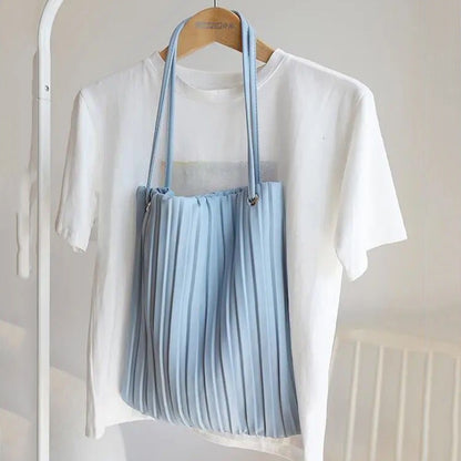 Shoulder Bags Women Solid Pleated Sweet Simple Large Capacity New Stylish All-match Designer Casual Totes PU Leather New Fashion