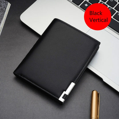 Retro Men&#39;s Wallet Business ID Card Holders Purse Small Leather Card Wallets Short Bifold Wallet for Men Slim Purses Male Wallet