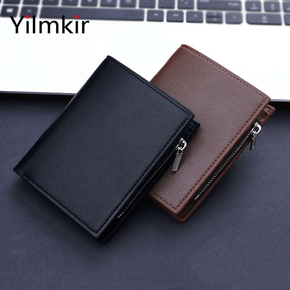 Fashion Casual Short Men Wallet Casual Travel Portable Male Credit Card Holder Coin Purse Lightweight PU Popular Simple Wallets