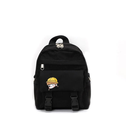 Kitten Women Backpack Fish Shoulders Bags Cute Women Black Bags Canvas Mini School Bags Multilayer Space Travel Bag New