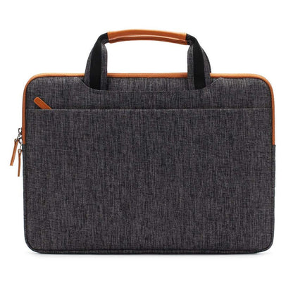 DOMISO10 13 14 15.6 17.3 Inch Multi-Functional Laptop Sleeve Business Briefcase Messenger Bag with USB Charging Port Brown Grey