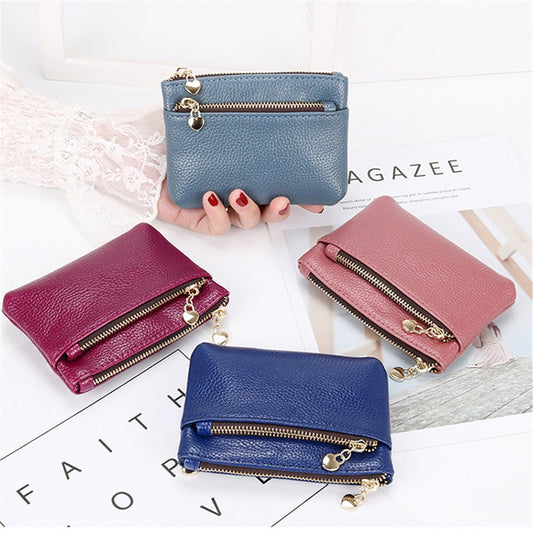 New Leather Coin Purse Women Mini Change Purses Kids Coin Pocket Wallets Key Chain Holder Zipper Pouch Card Holder Wallet