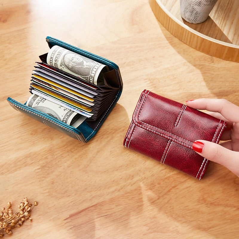 Women&#39;s Wallet Shiny Leather Female Purse Card Holder Classic Wallet for Women Lady Dress Small Money Bag