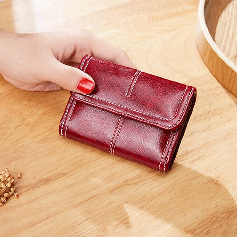 Women&#39;s Wallet Shiny Leather Female Purse Card Holder Classic Wallet for Women Lady Dress Small Money Bag