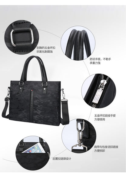 Men&#39;s Briefcase Oxford Water Proof Handbag Causal Man&#39; Shoulder Bag Crossbody Bag 14 Inch Laptop Case Travel Bag for Man