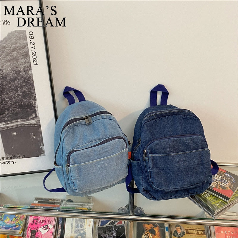 Mara&#39;s Dream Casual Large Capacity Denim Women Backpacks High Quality Ladies Daily Travel Bag Teenagers Girls School Schoolbag