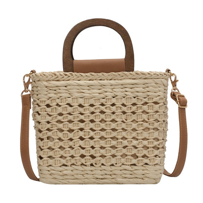 Women&#39;s Bag Trend Handbags Korean Straw Solid Color Beach Summer Vacation Fashion Designer Female Shoulder Crossbody Bags
