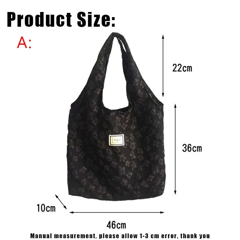 Youda Retro Literature Embroidery Embroidered Shoulder Handbag Student Class Large-capacity Casual Ladies Shopping Bag Open