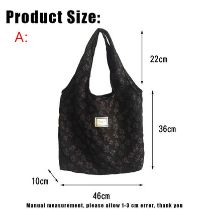 Youda Retro Literature Embroidery Embroidered Shoulder Handbag Student Class Large-capacity Casual Ladies Shopping Bag Open