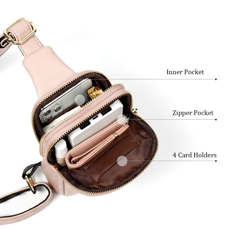 NEW Women&#39;s Chest Pack Bag Hip Hop Banana Belt Bag Mini High Quality Crossbody Bags Female PU Leather Waist Bags Purse Pocket