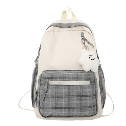 New Plaid Lady Cute Bag Trendy Female Laptop Backpack Fashion Travel Women Lattice Kawaii Book Backpack Girl College School Bags