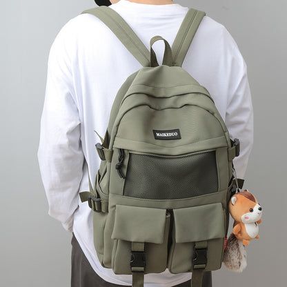 College Mesh Ladies Backpack Waterproof Female Fashion School Bag Laptop Student Girl Backpack Nylon Men Women Net Bag Book Male
