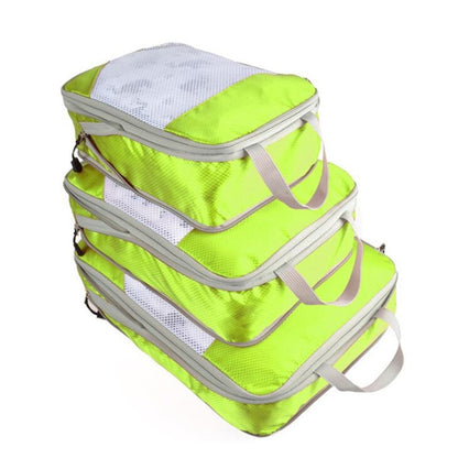 3/4/6pcs/set Compression Packing Cubes Travel Storage Bag Luggage Suitcase Organizer Set Foldable Waterproof Nylon Material