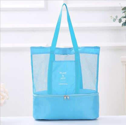 High Capacity Women Mesh Transparent Bag Double-layer Heat Preservation Large Picnic Beach Bags