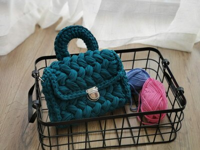 Casual Solid Hand-woven Women Handbags Cotton Crochet Handmade Women Shoulder Messenger Bag Chian Females Totes Ladies Hand Bags