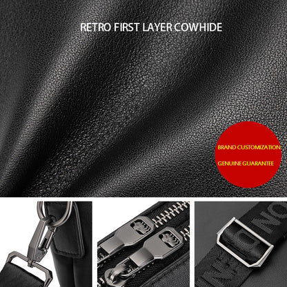 BISON DENIM Genuine Leather Men Handbags Casual Laptop Bag Male Business Messenger Bags Men&#39;s Crossbody Shoulder Bag N20082-3B