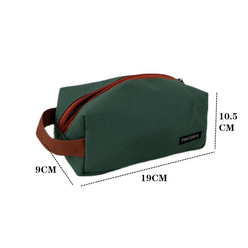 PURDORED 1 Pc Korean Style Women Cosmetic Bag Travel Canvas Makeup Bag Pouch Large Makeup Organizer Handbag Bolsa Feminina