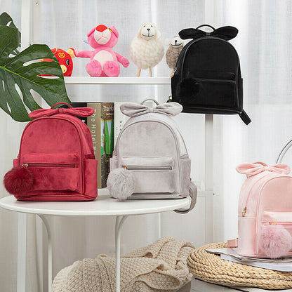 Baby Backpacks Kid Toddler Backpack Kindergarten Schoolbag Baby Cartoon Bowknot Shoulder Bag Plush Ball