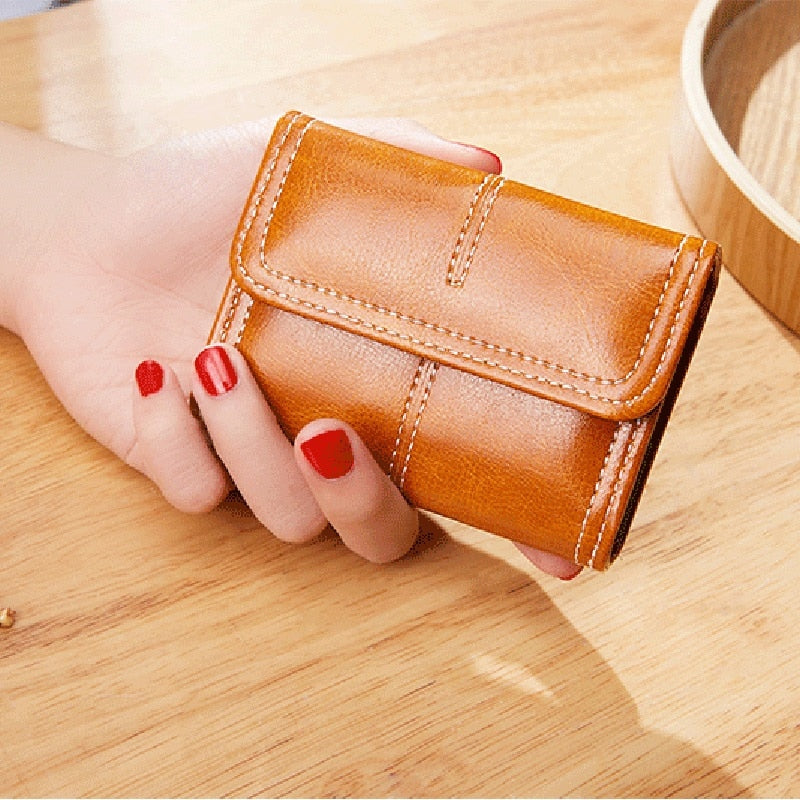 Women&#39;s Wallet Shiny Leather Female Purse Card Holder Classic Wallet for Women Lady Dress Small Money Bag