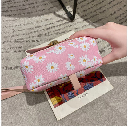 New Preppy Style Solid Women Kawaii Rucksack Simple Daisy Print Ladies Travel Bag Student School Backpacks Mini Backpack