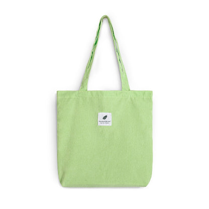 Women Corduroy Shopping Bag Female Canvas Cloth Shoulder Bag Environmental Storage Handbag Reusable Foldable Eco Grocery Totes