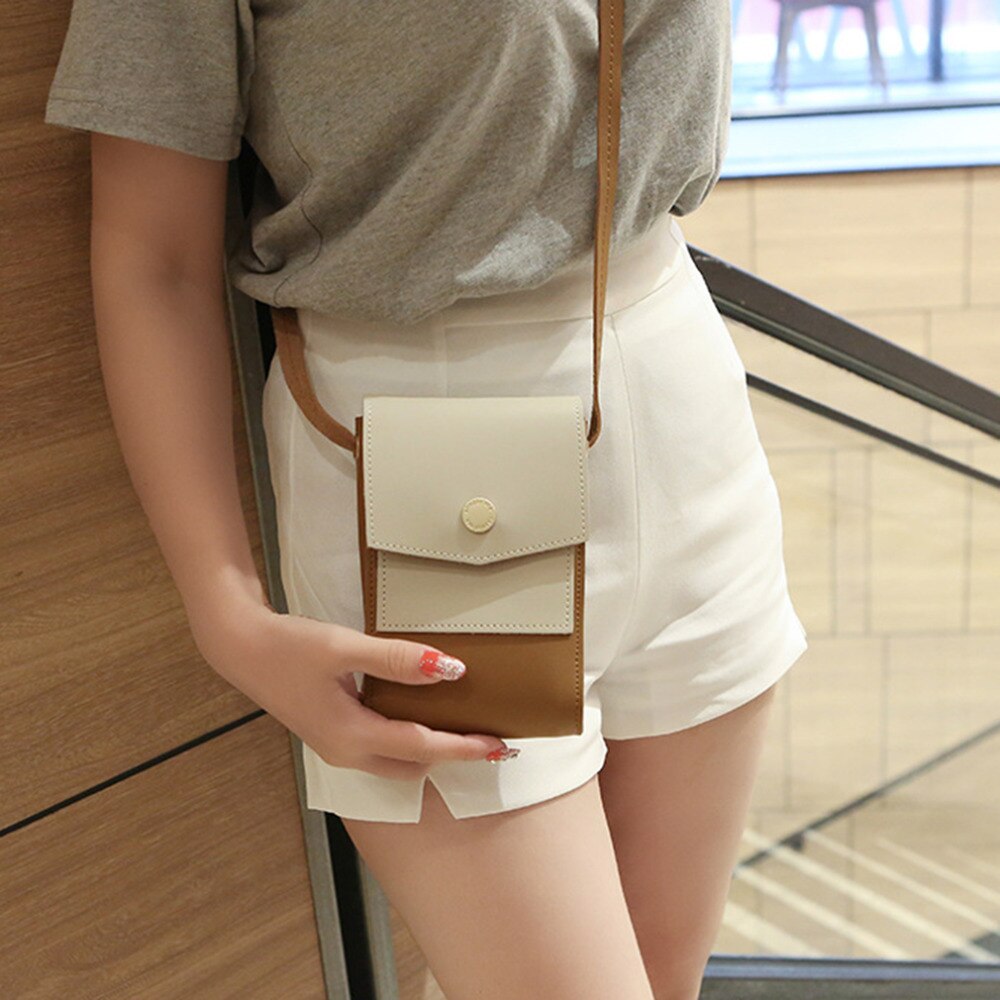 Korean Style Messenger Bags Adjustable Splice Mobile Phone Bag  Pocket Money Crossbody Bags Girl Gift Mini Multifunction Handbag