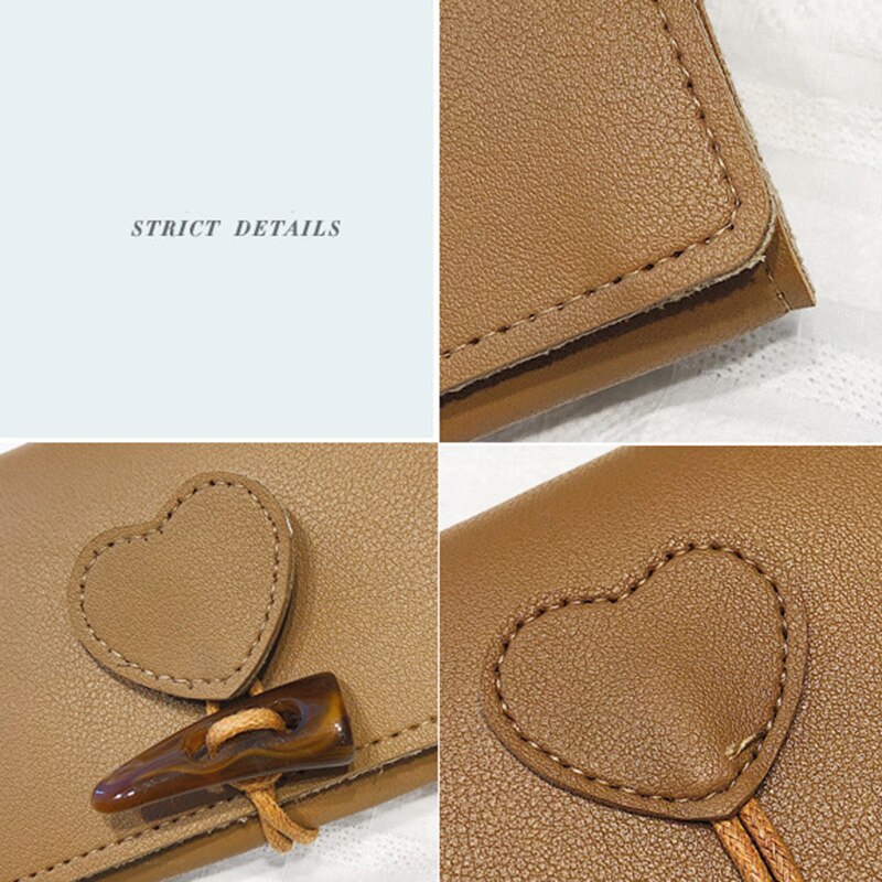 Horn Button Wallets New Arrivals Women Vintage Short Style Purses Heart Pattern Fashion Panelled Trendy Coin Card Holders Luxury
