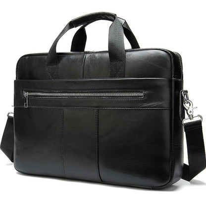 Genuine Leather business briefcase single shoulder crossbody bags men&#39;s bag simple large-capacity portable briefcase