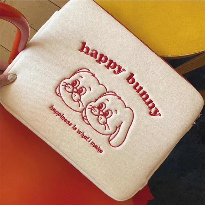 13 inch Laptop Sleeve Bag For Korean Ins Rabbit Mac Ipad Pro 9.7 10.5 11 14.5 15 inch Tablet Inner Case Bunnty Bag Mini Pad 5