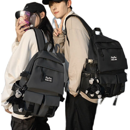 Multi-pocket Men Women Backpack Female Large Capacity School Bag Couple Trendy Harajuku 15.6inch Laptop Backpacks Ladies Bookbag