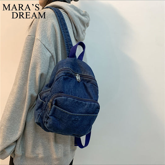 Mara&#39;s Dream Casual Large Capacity Denim Women Backpacks High Quality Ladies Daily Travel Bag Teenagers Girls School Schoolbag