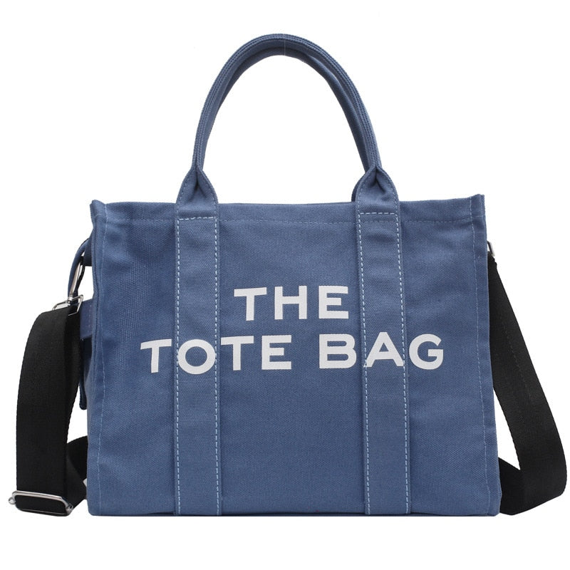 Large Capacity Canvas Tote Women Shoulder Bag Letter Printed Crossbody Bags for Women Casual Cloth Women Handbag Big Shopper Bag